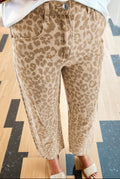 Leopard print boyfriend style jeans