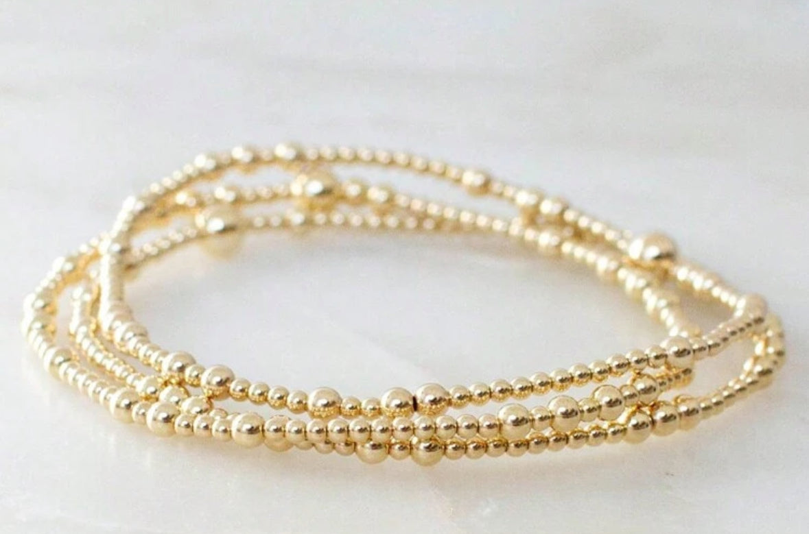 18K copper bead bracelet set