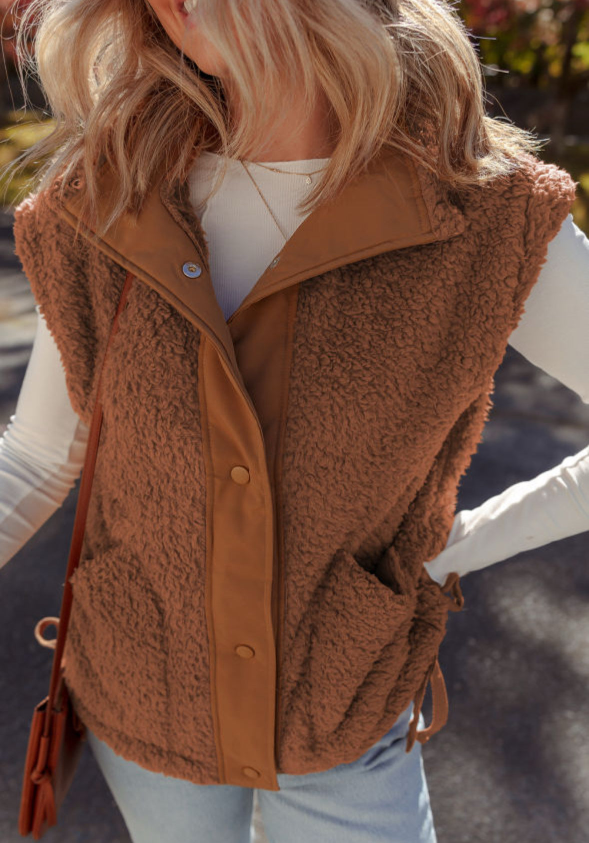 Sherpa vest with pockets