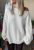 White asymmetric sweater