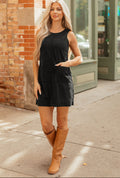 Corduroy mini dress with pockets