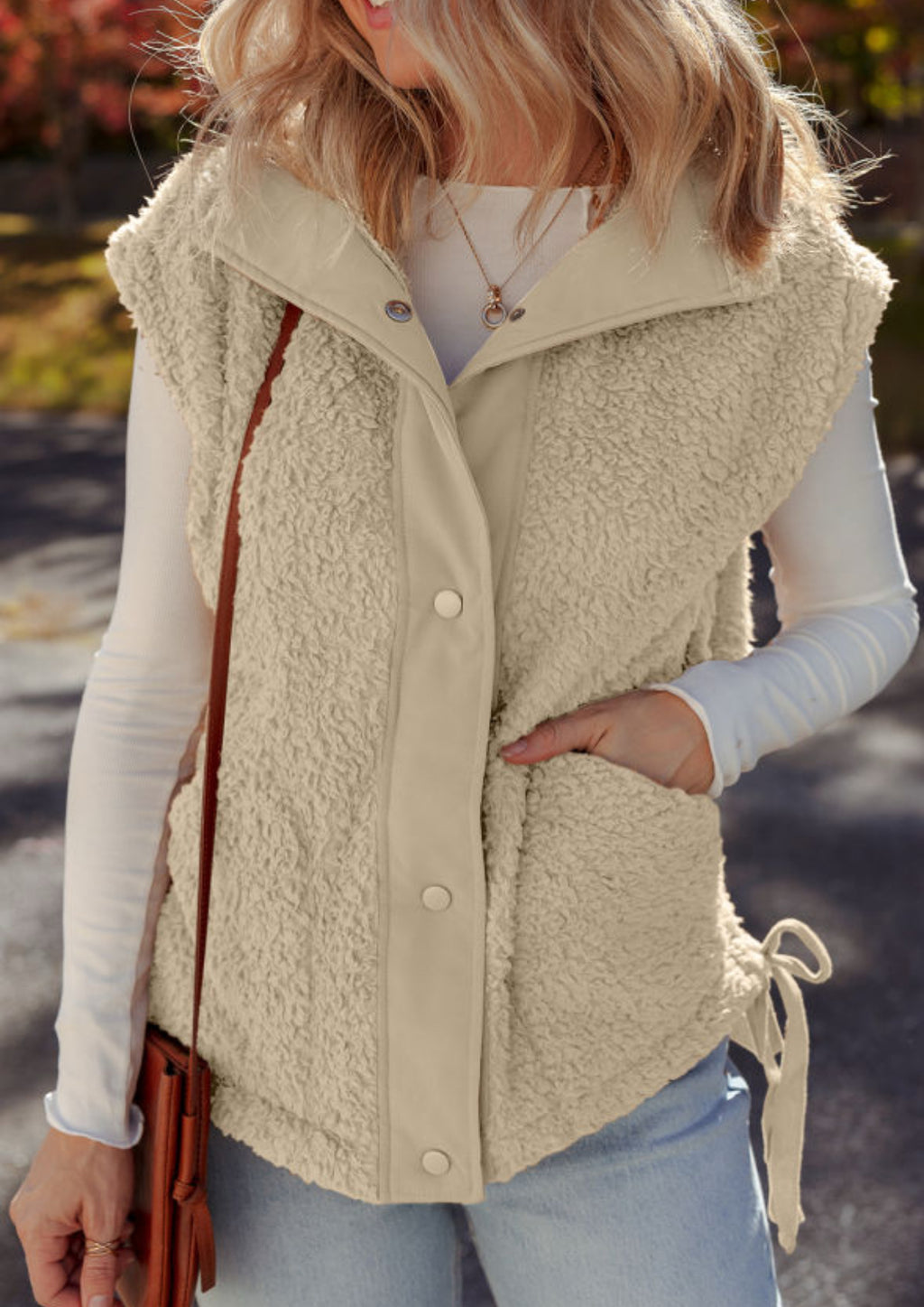Sherpa vest with pockets