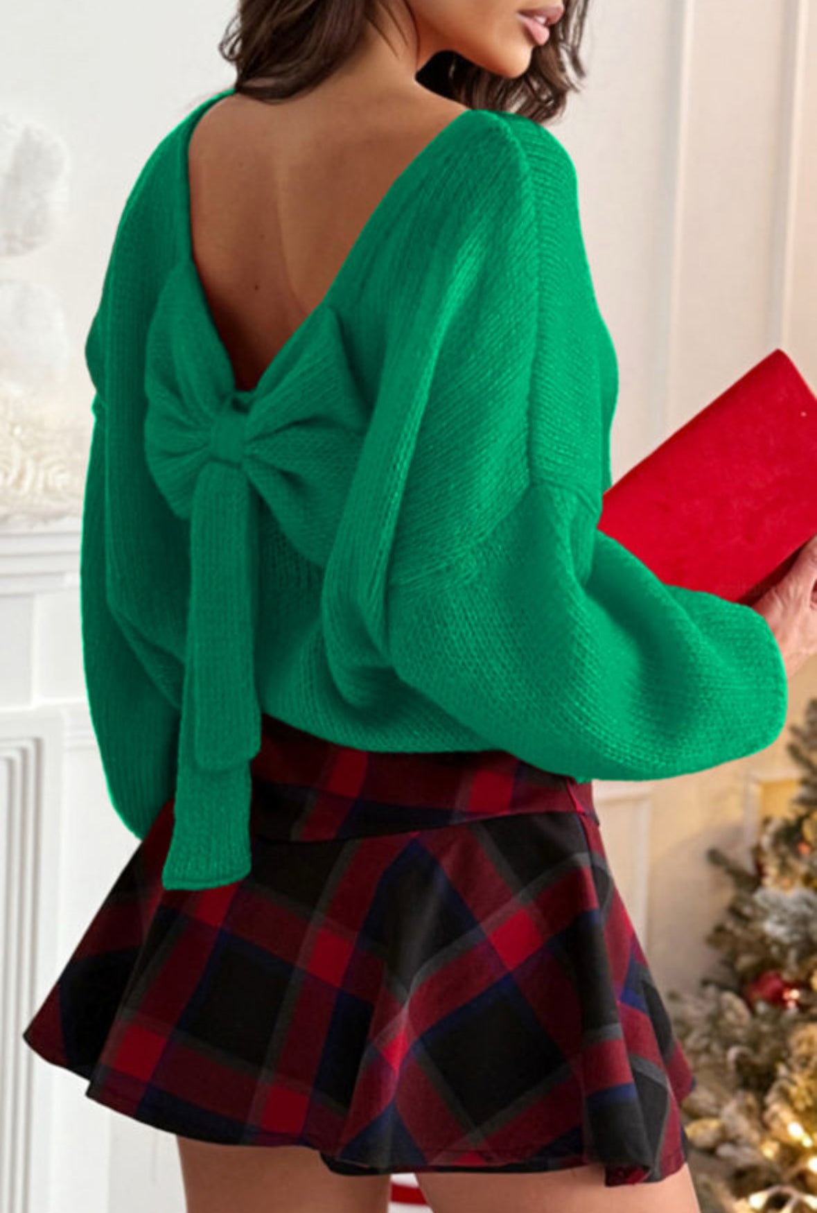 The Kelly green sweater